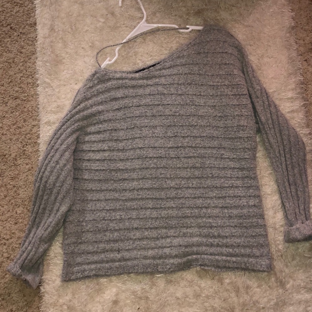 Gray off the shoulder sweater